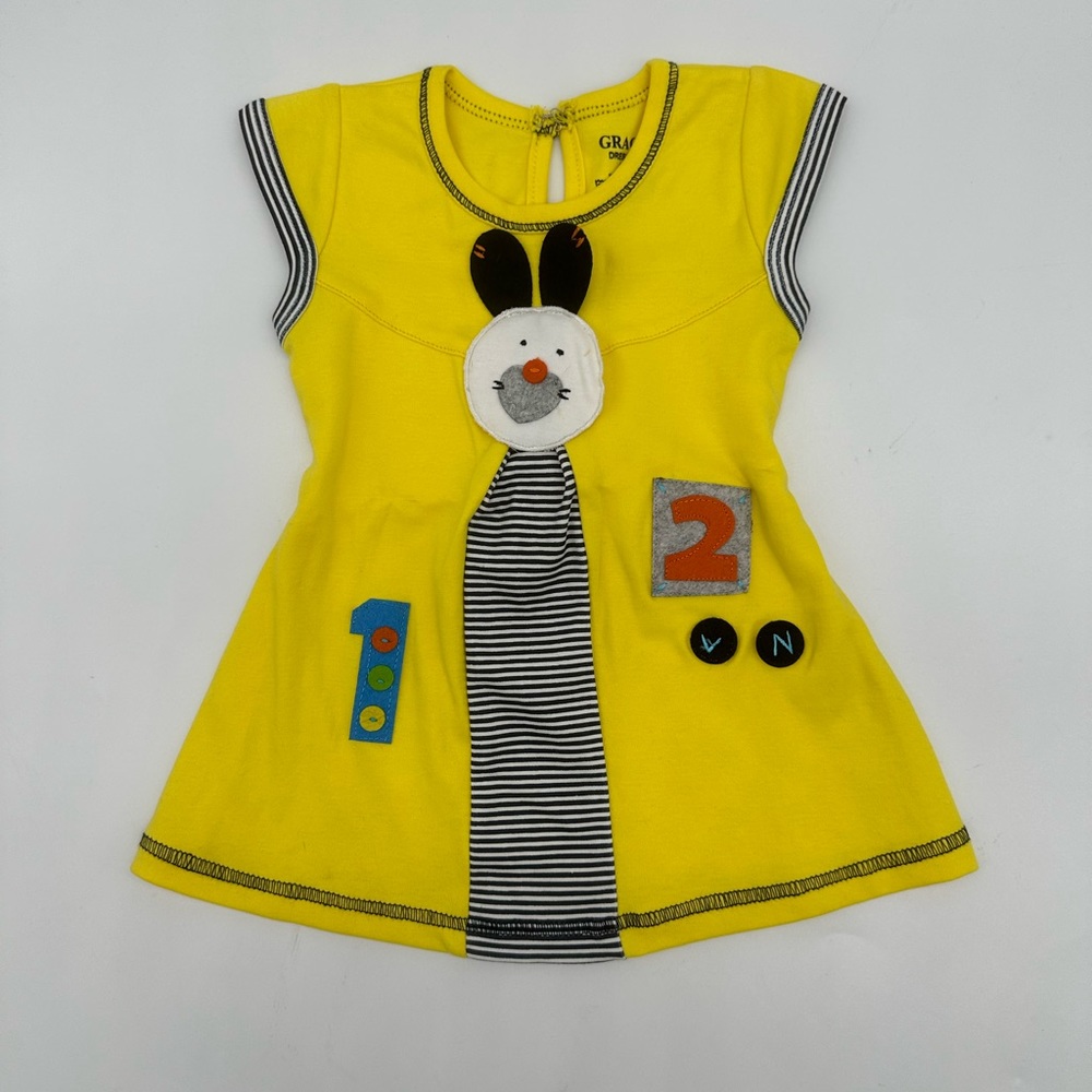 Absolutely Adorable 1-2 Rabbit Soft Dress- Size 12-18 Months